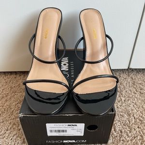 Fashion Nova Black Strappy Heels